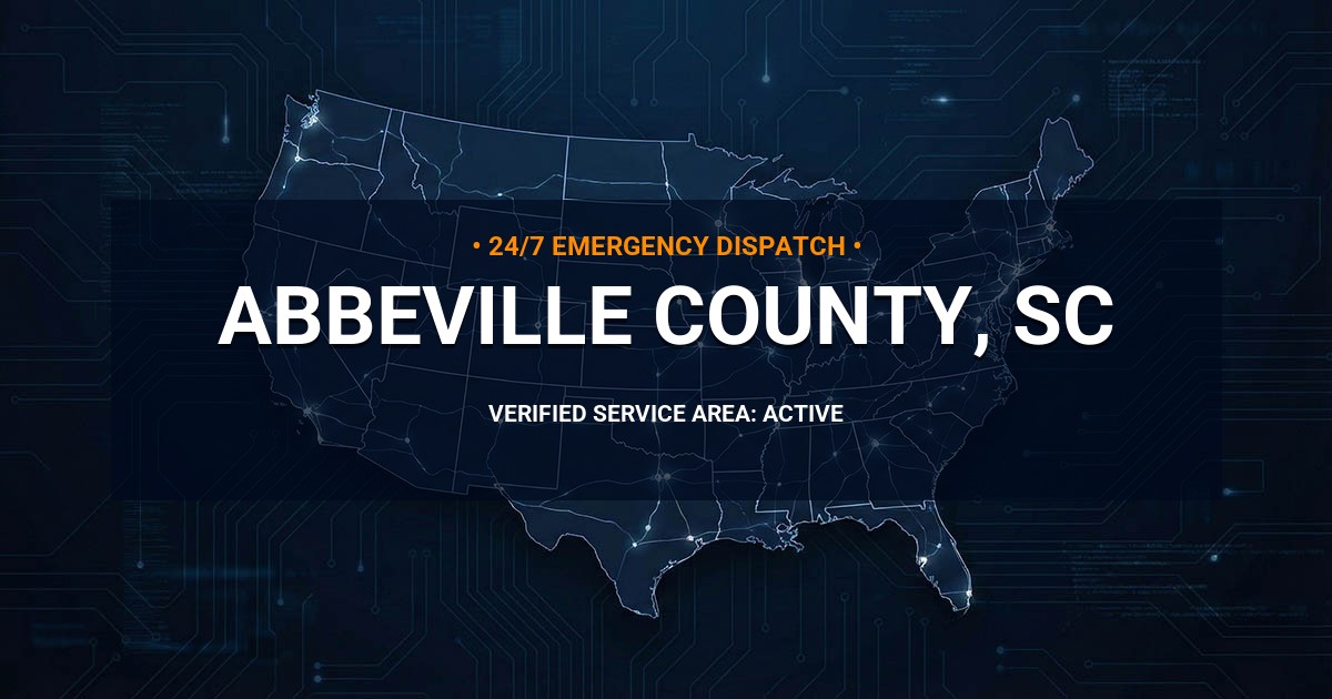 Emergency Plumbing Dispatch Map for Abbeville County Plumbing Logistics