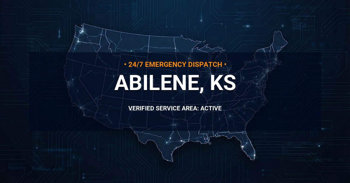 Emergency Plumbing Dispatch Map for Plumbing Services: Abilene, KS