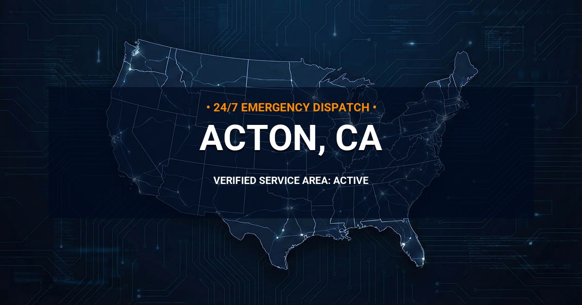Emergency Plumbing Dispatch Map for Plumbing Services: Acton, CA