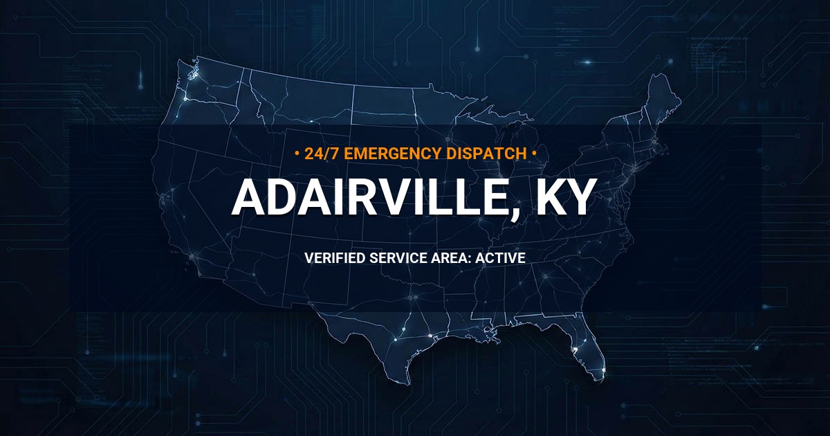 Emergency Plumbing Dispatch Map for Plumbing Services: Adairville, KY