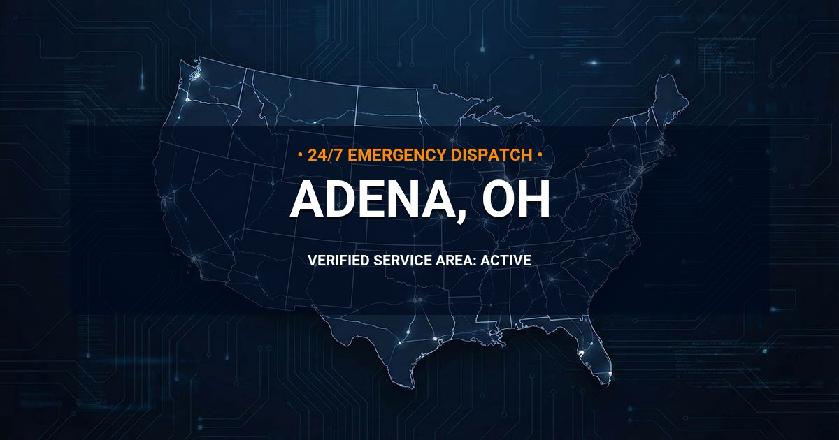 Emergency Plumbing Dispatch Map for Plumbing Services: Adena, OH