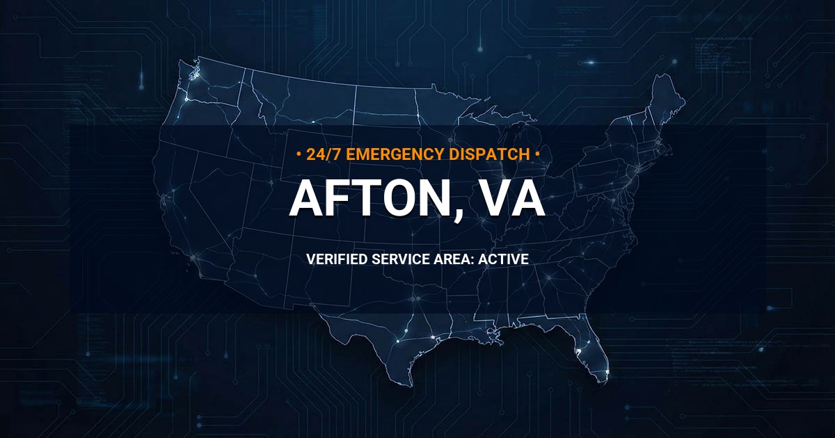 Emergency Plumbing Dispatch Map for Plumbing Services: Afton, VA