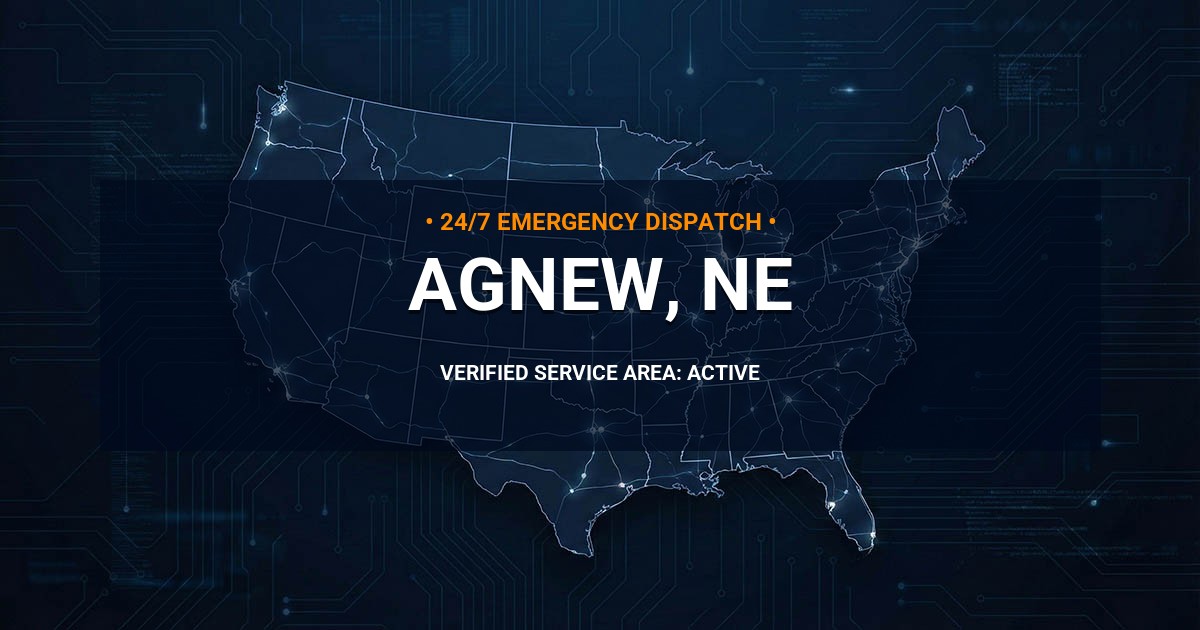 Emergency Plumbing Dispatch Map for Plumbing Services: Agnew, NE