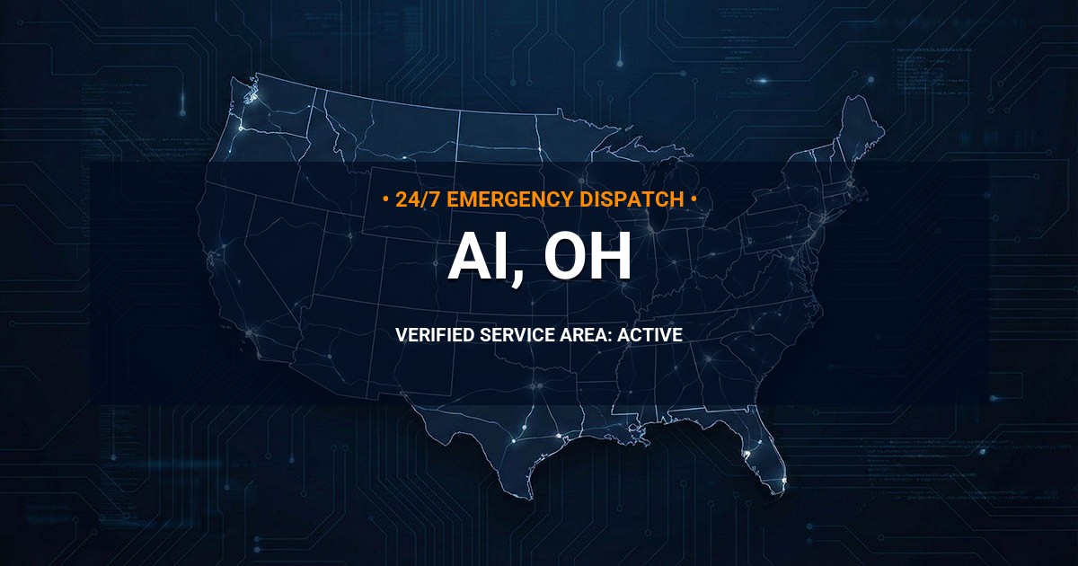 Emergency Plumbing Dispatch Map for Plumbing Services: Ai, OH