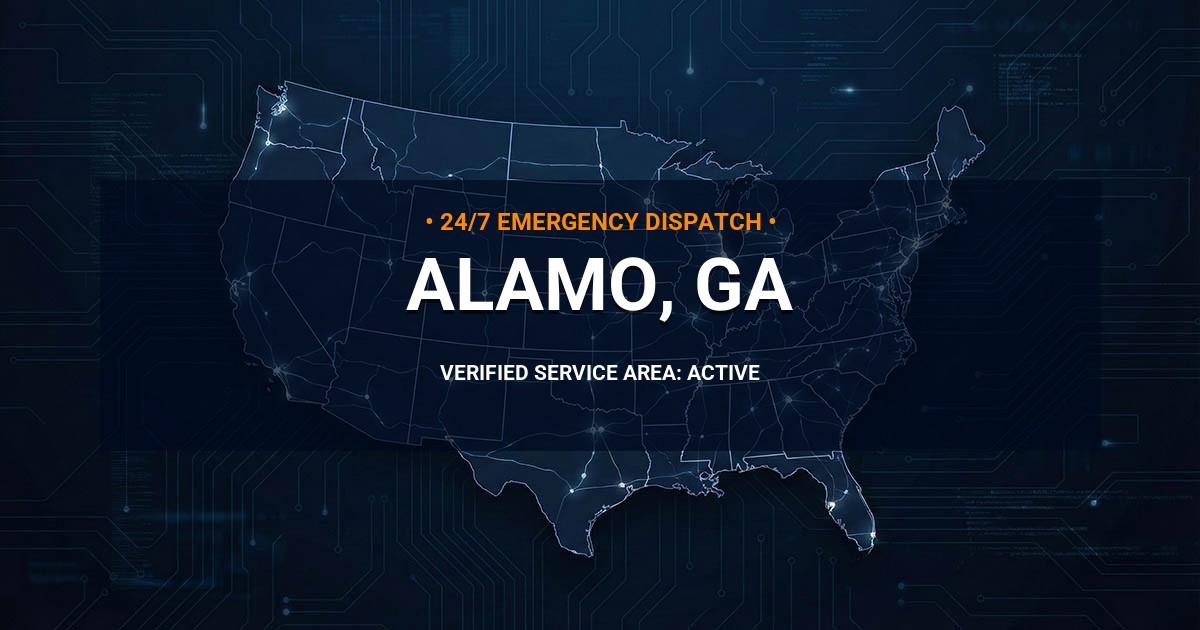 Emergency Plumbing Dispatch Map for Plumbing Services: Alamo, GA
