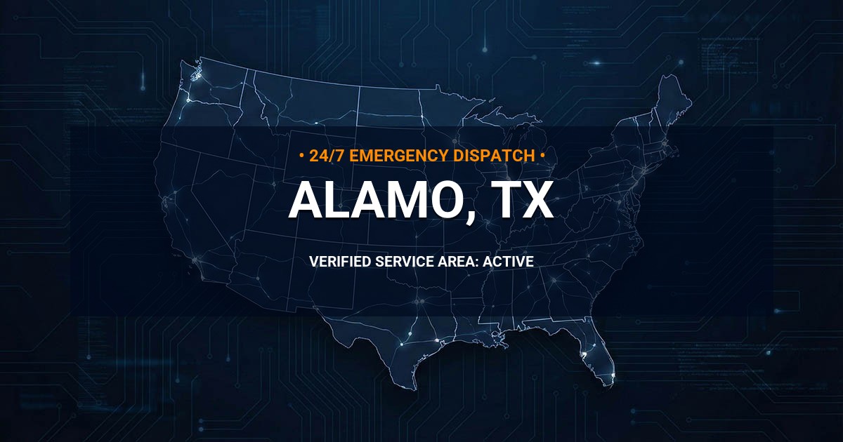Emergency Plumbing Dispatch Map for Plumbing Services: Alamo, TX
