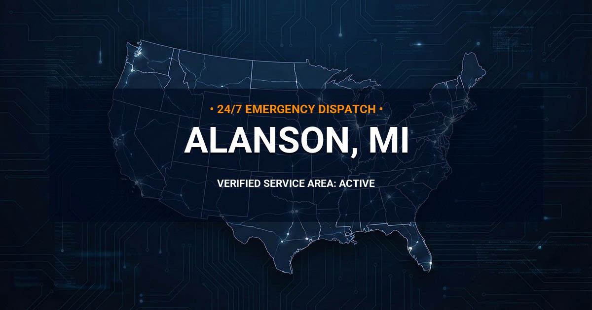 Emergency Plumbing Dispatch Map for Plumbing Services: Alanson, MI