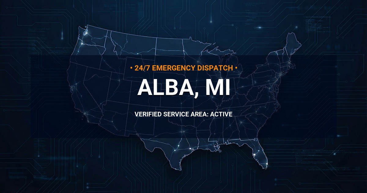 Emergency Plumbing Dispatch Map for Plumbing Services: Alba, MI