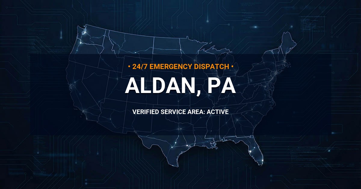 Emergency Plumbing Dispatch Map for Plumbing Services: Aldan, PA