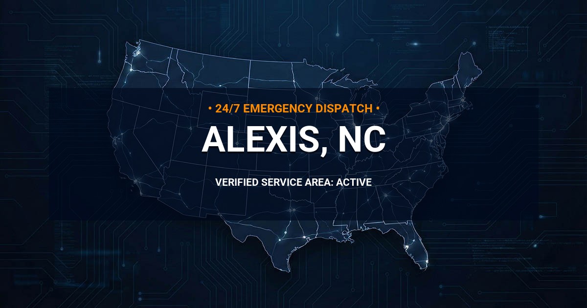 Emergency Plumbing Dispatch Map for Plumbing Services: Alexis, NC