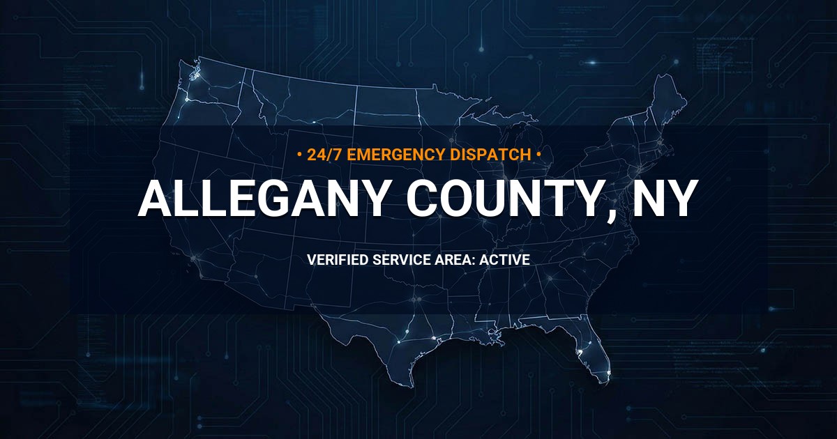 Emergency Plumbing Dispatch Map for Allegany County Plumbing Logistics
