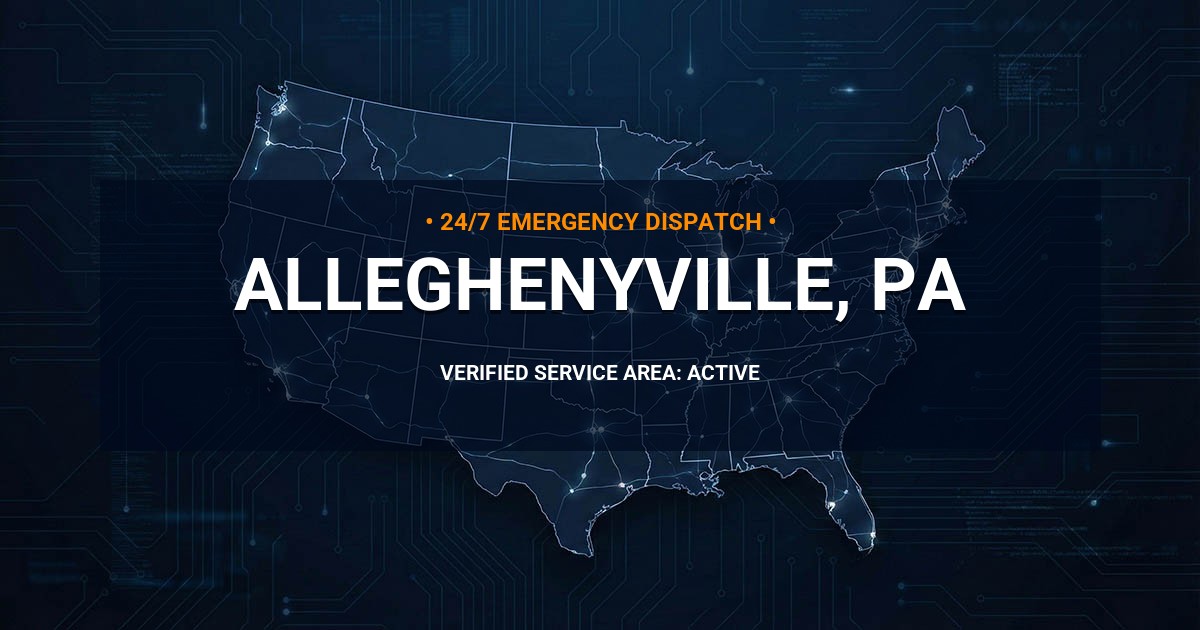Emergency Plumbing Dispatch Map for Plumbing Services: Alleghenyville, PA