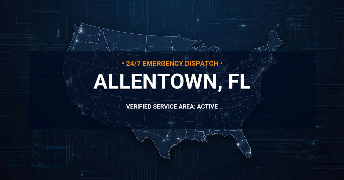Emergency Plumbing Dispatch Map for Plumbing Services: Allentown, FL
