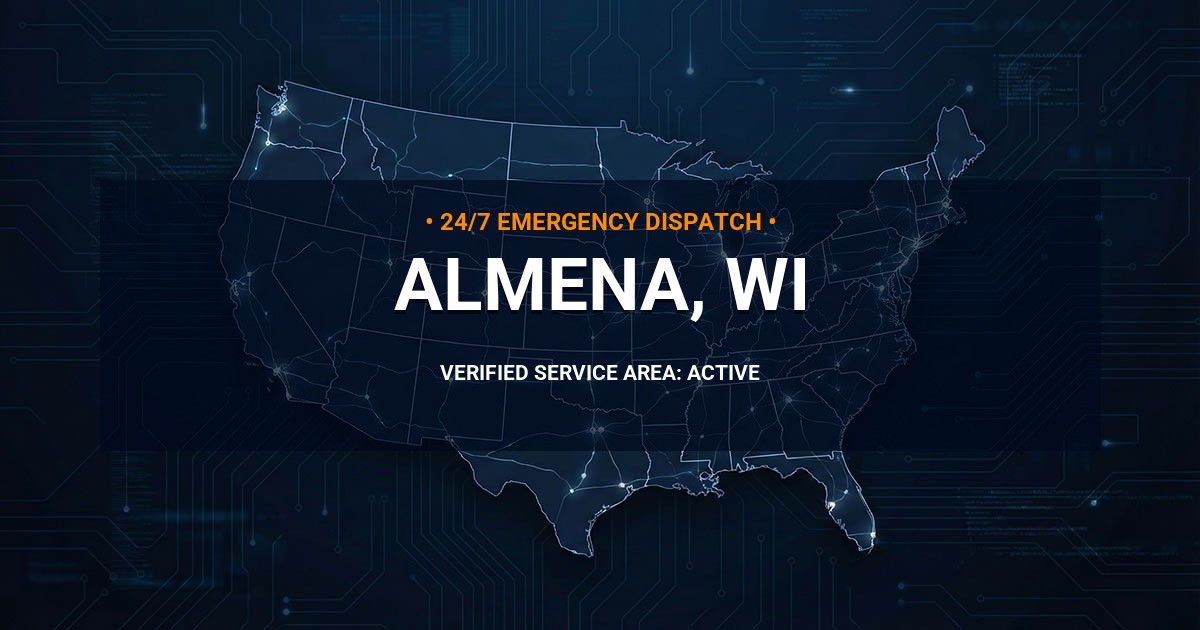 Emergency Plumbing Dispatch Map for Plumbing Services: Almena, WI