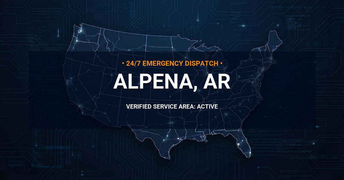 Emergency Plumbing Dispatch Map for Plumbing Services: Alpena, AR