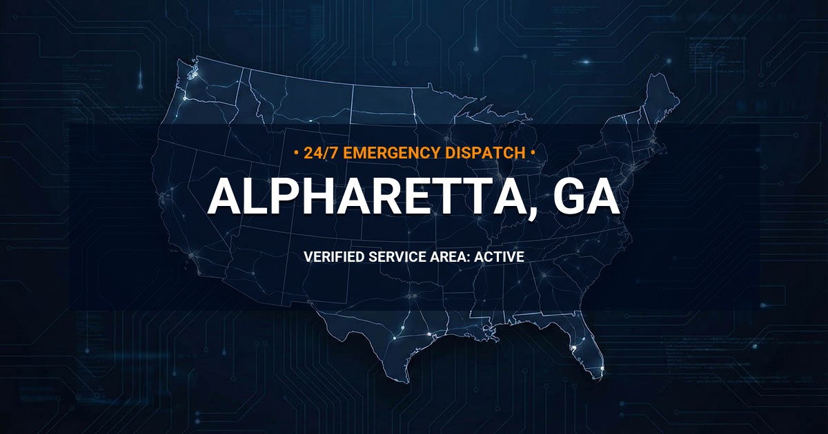 Emergency Plumbing Dispatch Map for Plumbing Services: Alpharetta, GA