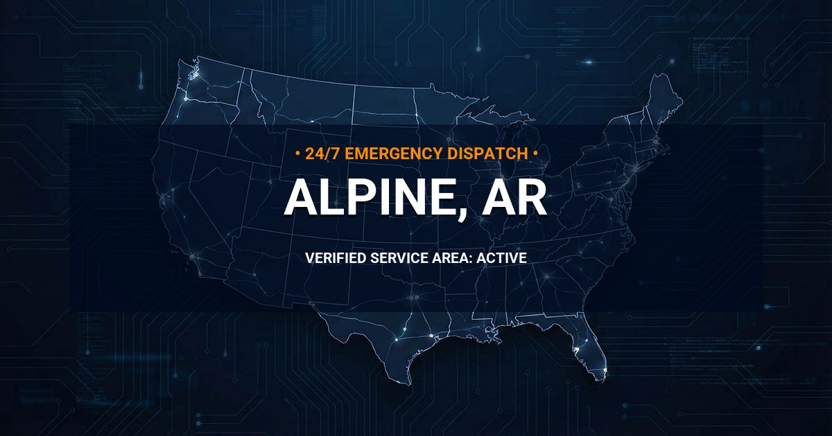 Emergency Plumbing Dispatch Map for Plumbing Services: Alpine, AR