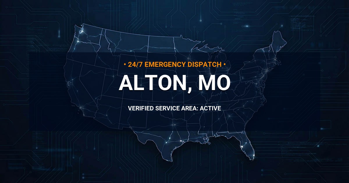 Emergency Plumbing Dispatch Map for Plumbing Services: Alton, MO