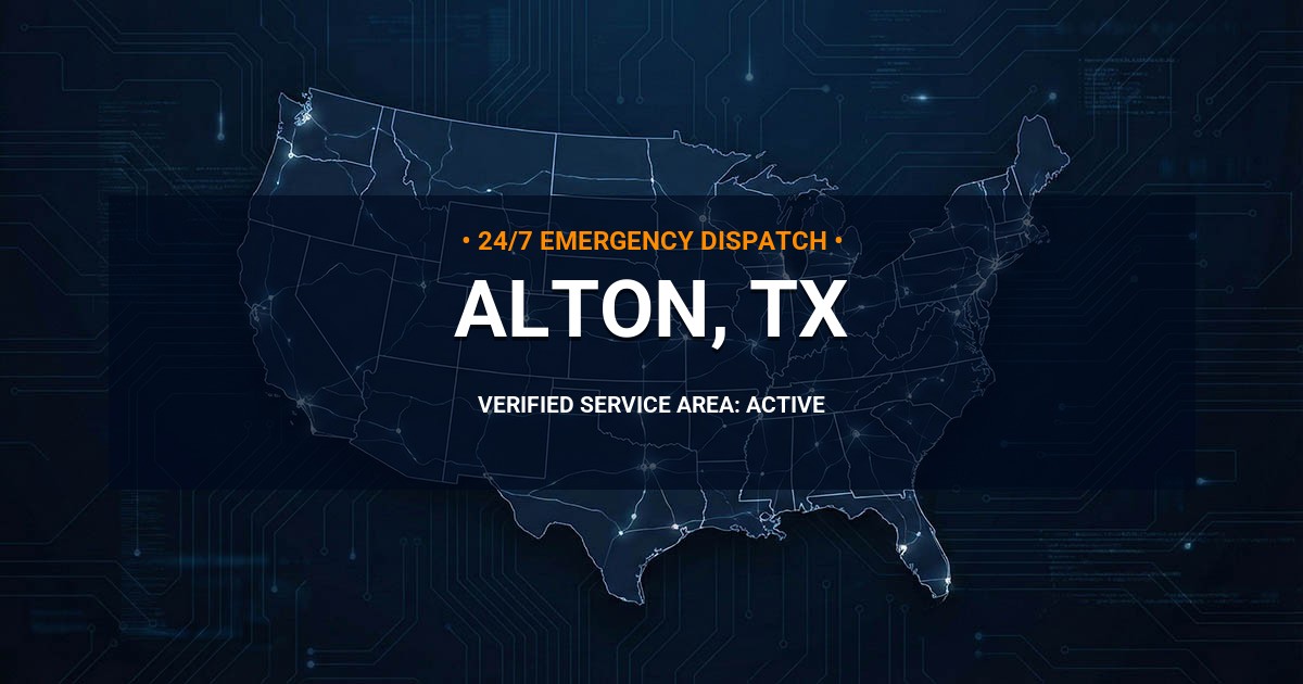 Emergency Plumbing Dispatch Map for Plumbing Services: Alton, TX