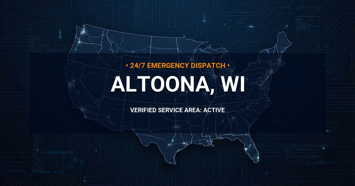 Emergency Plumbing Dispatch Map for Plumbing Services: Altoona, WI