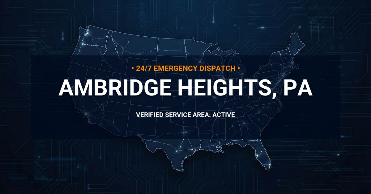 Emergency Plumbing Dispatch Map for Plumbing Services: Ambridge Heights, PA
