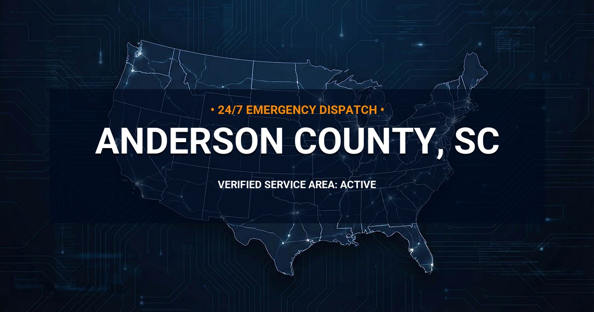 Emergency Plumbing Dispatch Map for Anderson County Plumbing Logistics
