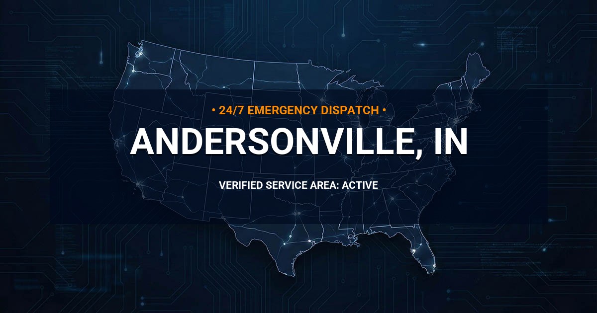 Emergency Plumbing Dispatch Map for Plumbing Services: Andersonville, IN