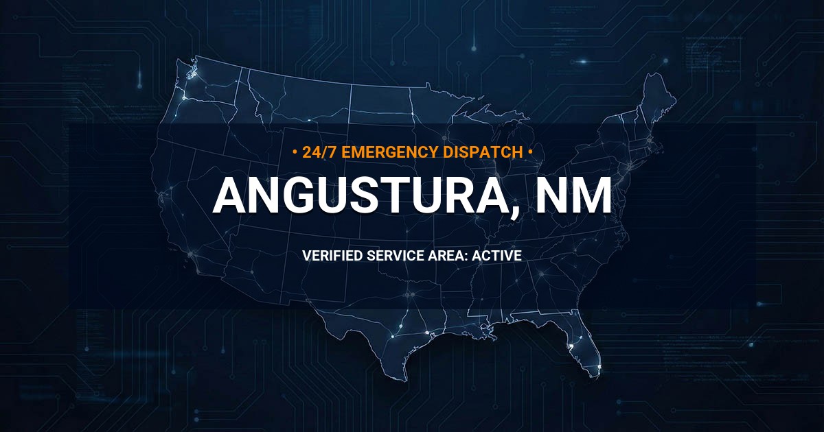 Emergency Plumbing Dispatch Map for Plumbing Services: Angustura, NM
