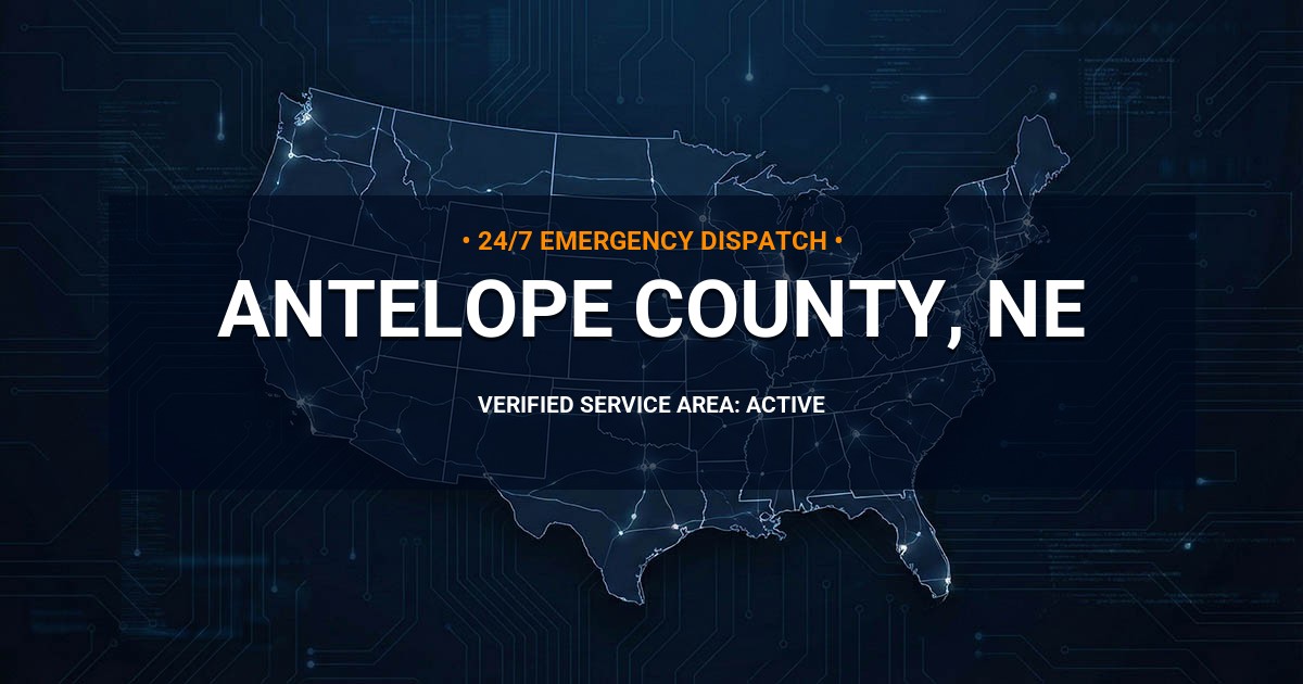 Emergency Plumbing Dispatch Map for Antelope County Plumbing Logistics