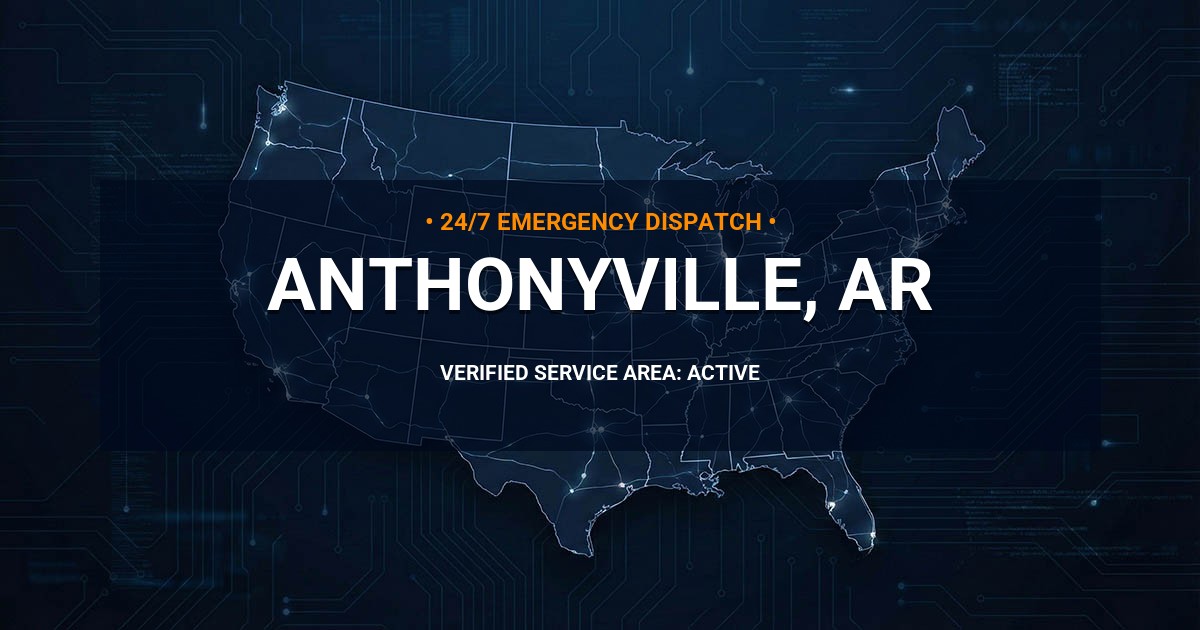 Emergency Plumbing Dispatch Map for Plumbing Services: Anthonyville, AR