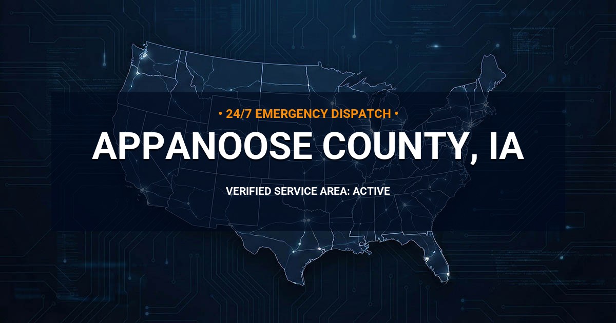 Emergency Plumbing Dispatch Map for Appanoose County Plumbing Logistics