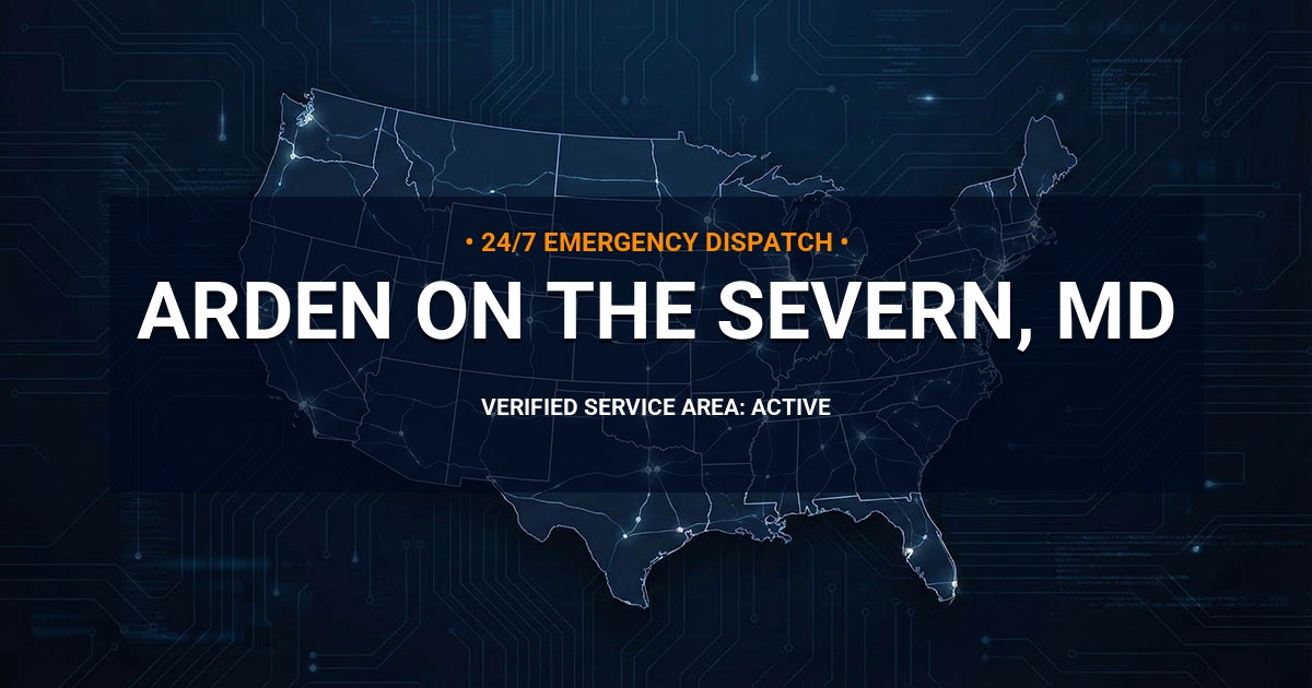 Emergency Plumbing Dispatch Map for Plumbing Services: Arden on the Severn, MD