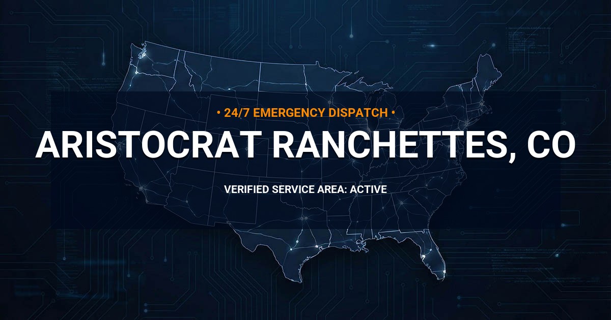Emergency Plumbing Dispatch Map for Plumbing Services: Aristocrat Ranchettes, CO