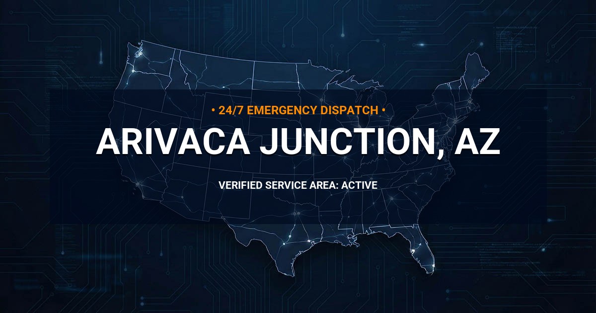 Emergency Plumbing Dispatch Map for Plumbing Services: Arivaca Junction, AZ