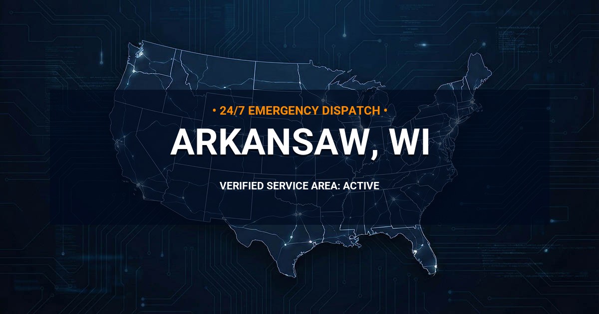 Emergency Plumbing Dispatch Map for Plumbing Services: Arkansaw, WI