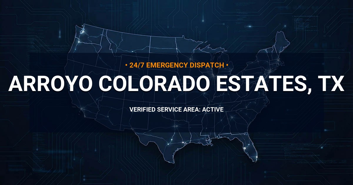 Emergency Plumbing Dispatch Map for Plumbing Services: Arroyo Colorado Estates, TX