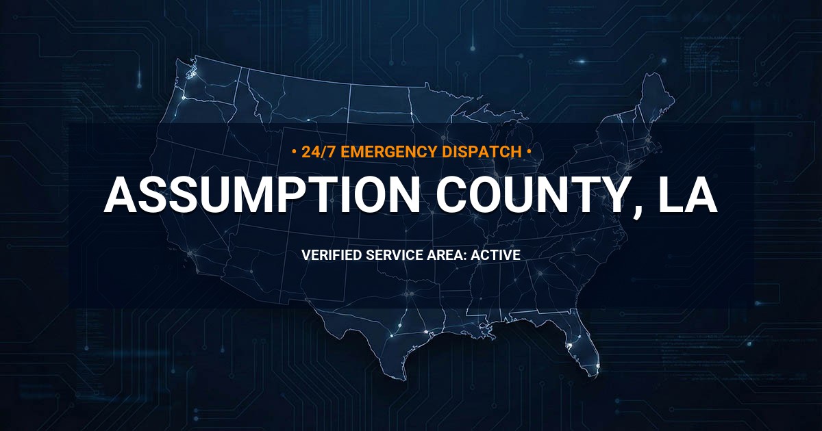 Emergency Plumbing Dispatch Map for Assumption County Plumbing Logistics