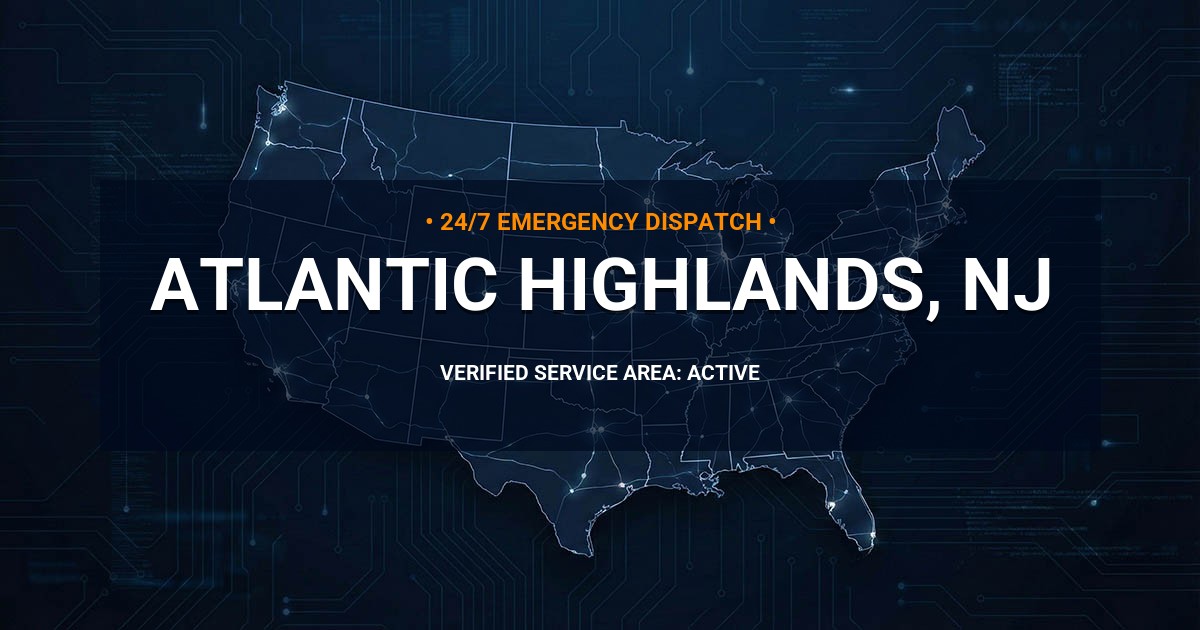 Emergency Plumbing Dispatch Map for Plumbing Services: Atlantic Highlands, NJ