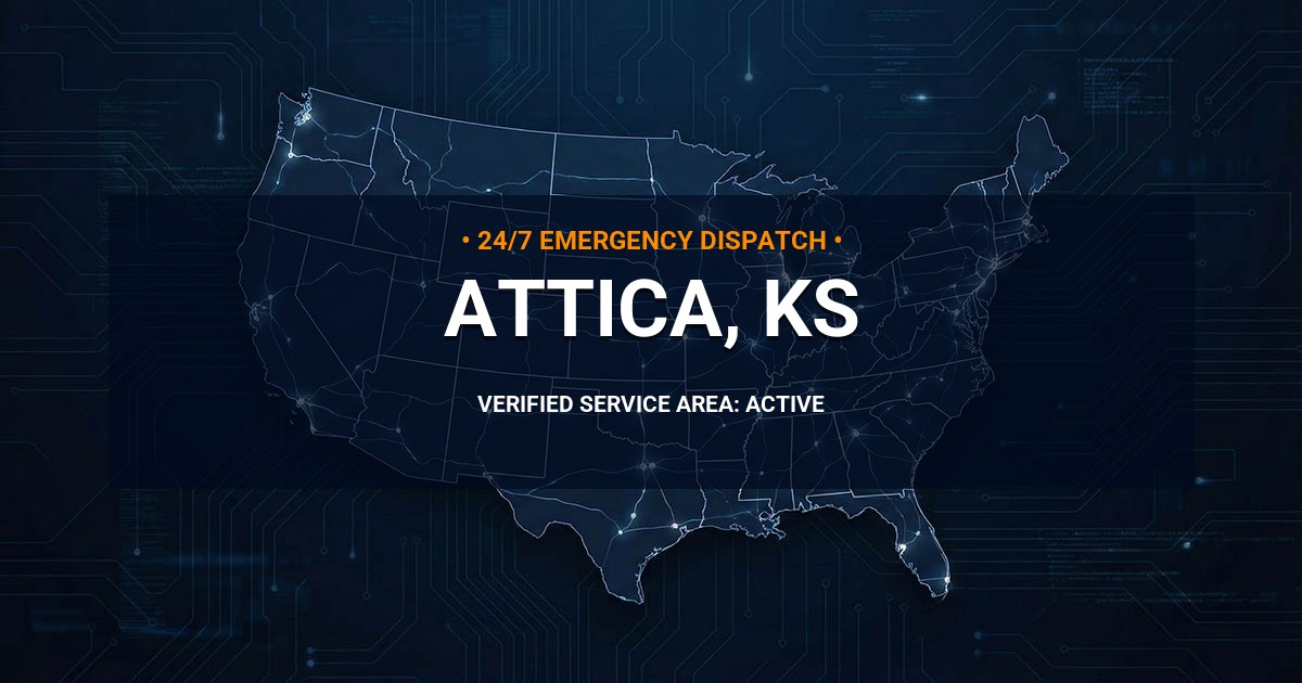 Emergency Plumbing Dispatch Map for Plumbing Services: Attica, KS