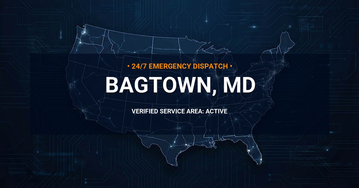 Emergency Plumbing Dispatch Map for Plumbing Services: Bagtown, MD