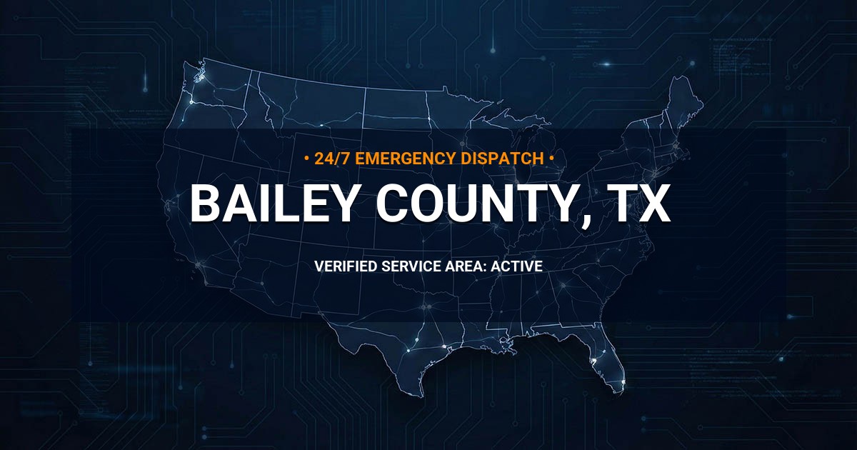 Emergency Plumbing Dispatch Map for Bailey County Plumbing Logistics