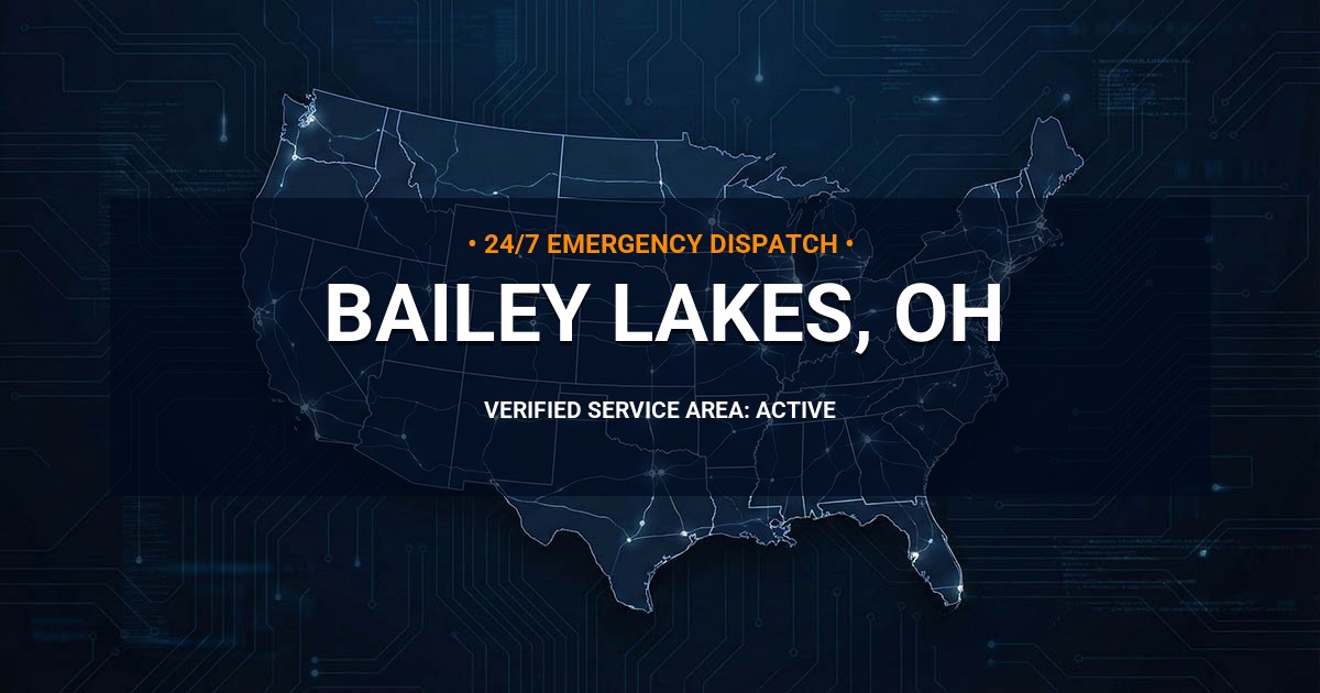 Emergency Plumbing Dispatch Map for Plumbing Services: Bailey Lakes, OH