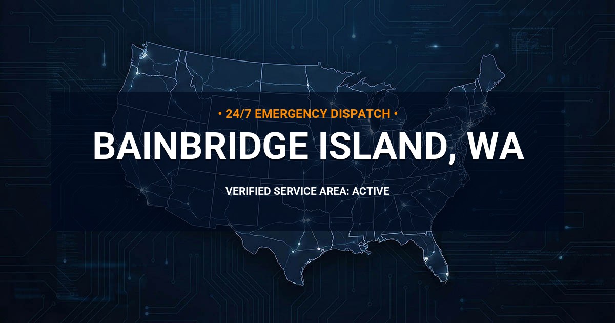Emergency Plumbing Dispatch Map for Plumbing Services: Bainbridge Island, WA