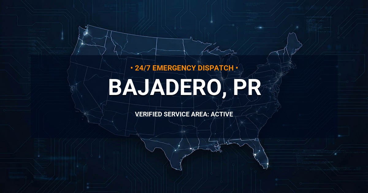 Emergency Plumbing Dispatch Map for Plumbing Services: Bajadero, PR