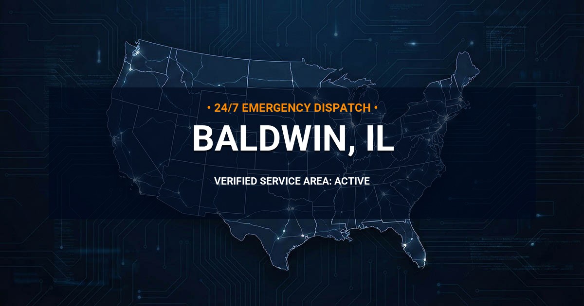 Emergency Plumbing Dispatch Map for Plumbing Services: Baldwin, IL