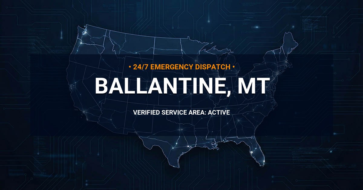 Emergency Plumbing Dispatch Map for Plumbing Services: Ballantine, MT