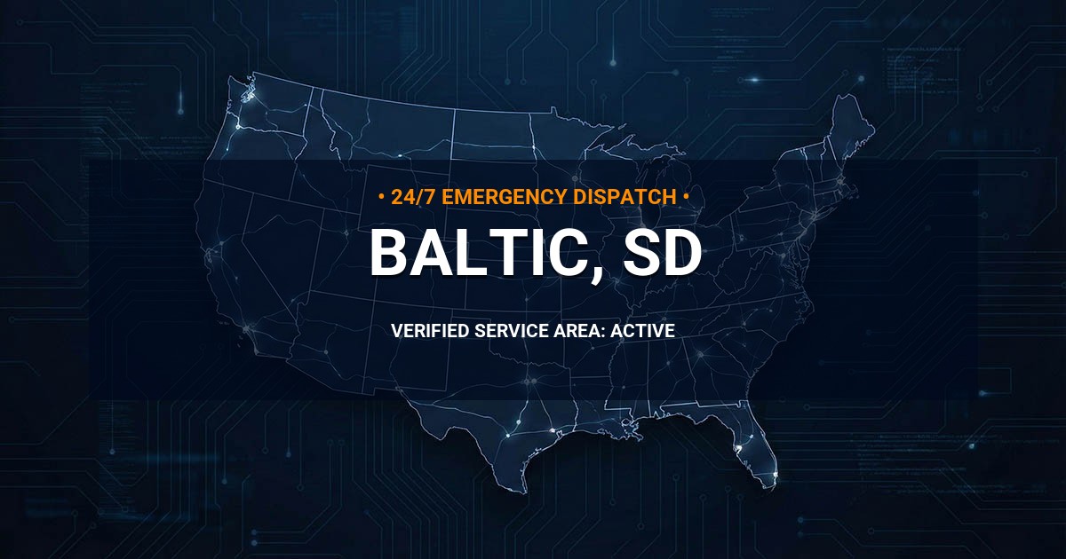 Emergency Plumbing Dispatch Map for Plumbing Services: Baltic, SD