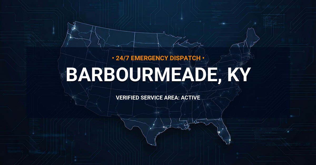 Emergency Plumbing Dispatch Map for Plumbing Services: Barbourmeade, KY
