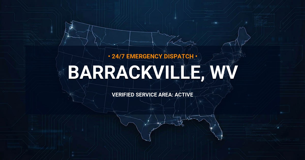 Emergency Plumbing Dispatch Map for Plumbing Services: Barrackville, WV