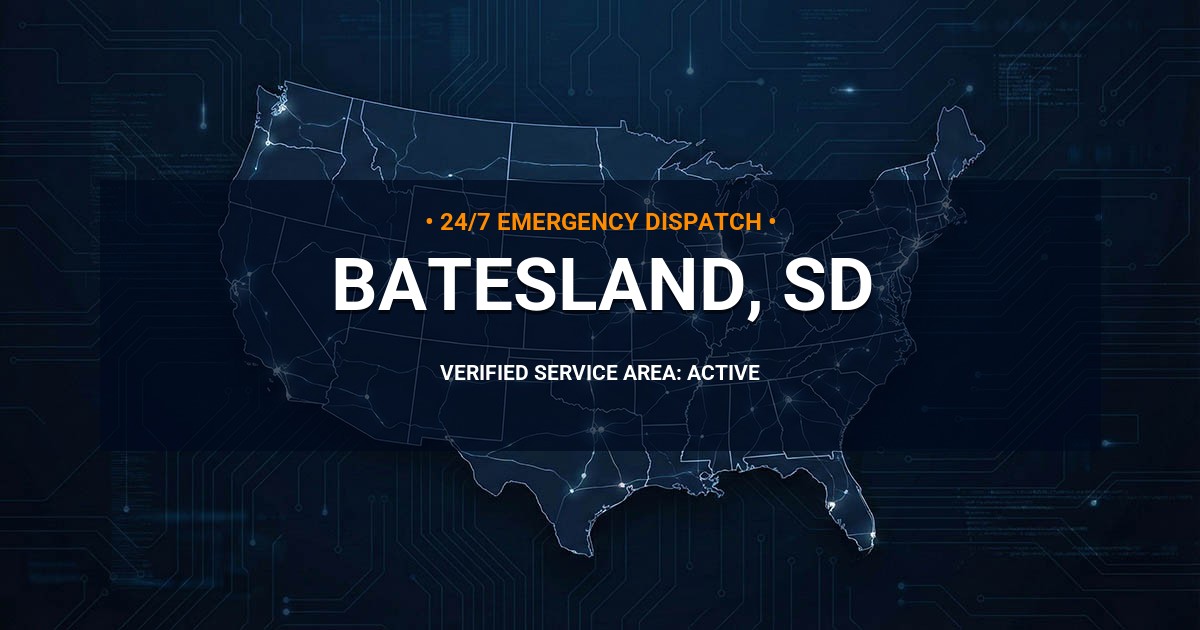 Emergency Plumbing Dispatch Map for Plumbing Services: Batesland, SD